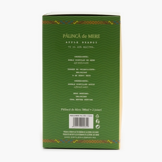 Pălincă mere 40% alc. 0.7l + 2 țoiuri 