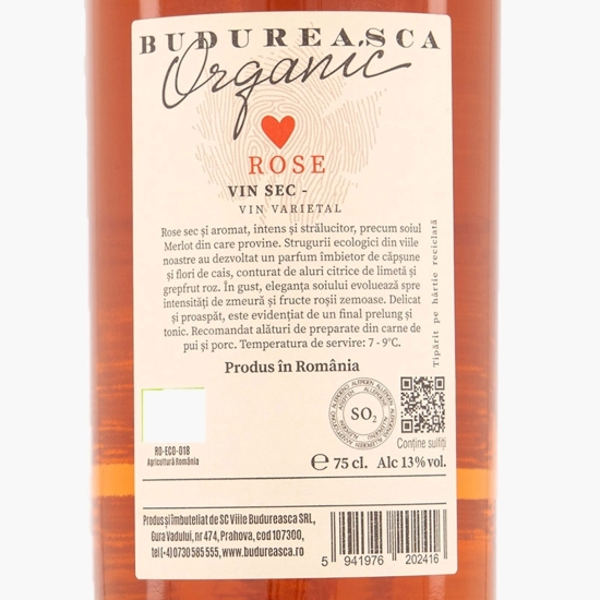 Vin rose sec eco Merlot, 13%, 0.75l