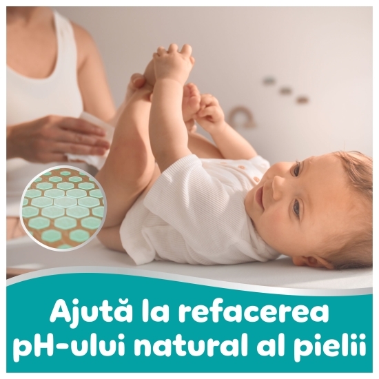 Șervețele umede pentru bebeluși, 99% apă, 60 buc