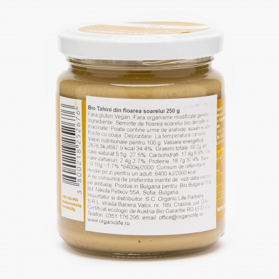 Pastă tahini din floarea-soarelui eco 250g