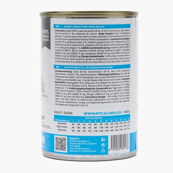 Hrană umedă completă pentru câini adulți, cu pui și orez, 400g