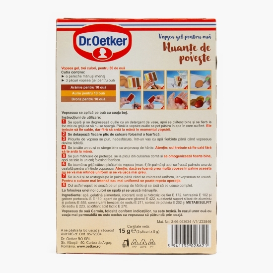 Vopsea gel pentru ouă Nuanțe de poveste 3 culori, 30 ouă, 15ml