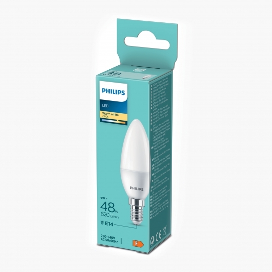 Bec LED Warm White 48W B35 E14