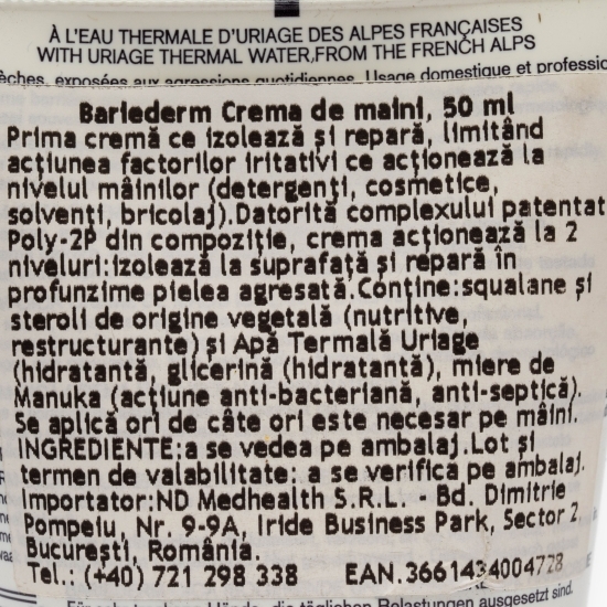 Cremă reparatorie și izolatoare pentru mâini Bariederm CICA 50ml