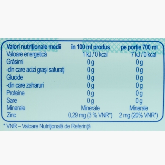 Apă îmbogățită cu Zinc, Ghimbir & Căpșuni, 0.7l