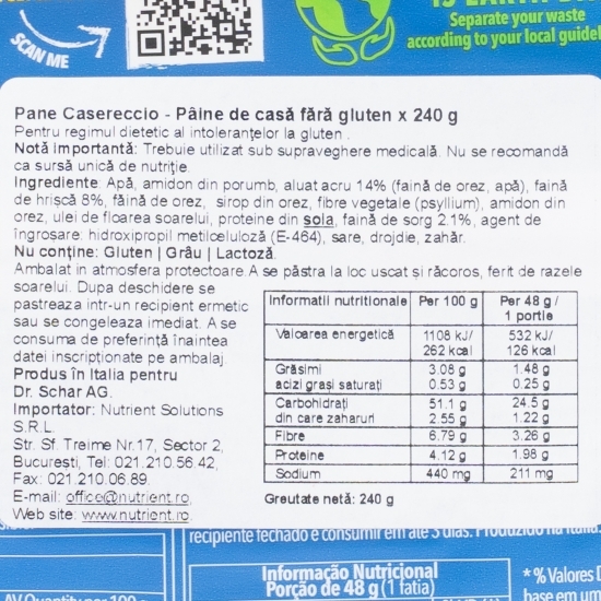 Pâine de casă fără gluten 240g 