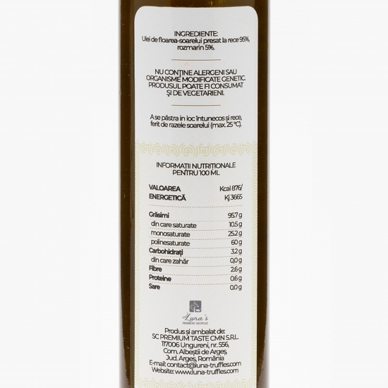 Ulei de floarea-soarelui aromatizat cu rozmarin 250ml