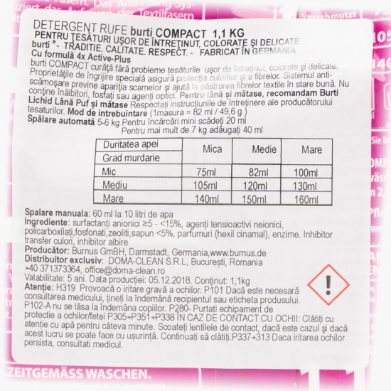 Detergent de rufe pudră Compact 22 spălări, 1.1kg