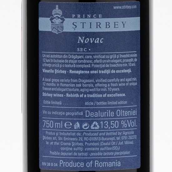 Vin roșu sec Novac, 13.5%, 750ml