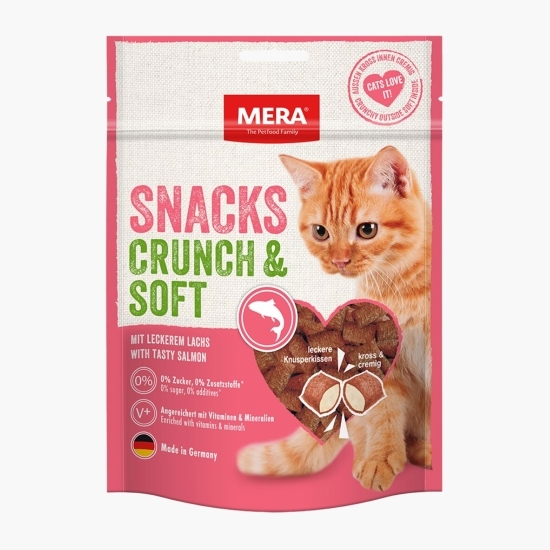 Recompense pentru pisici, cu somon, Crunch & Soft 200g