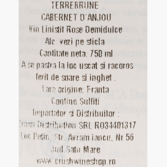 Vin rose demidulce Cabernet D'Anjou, 11%, 750ml