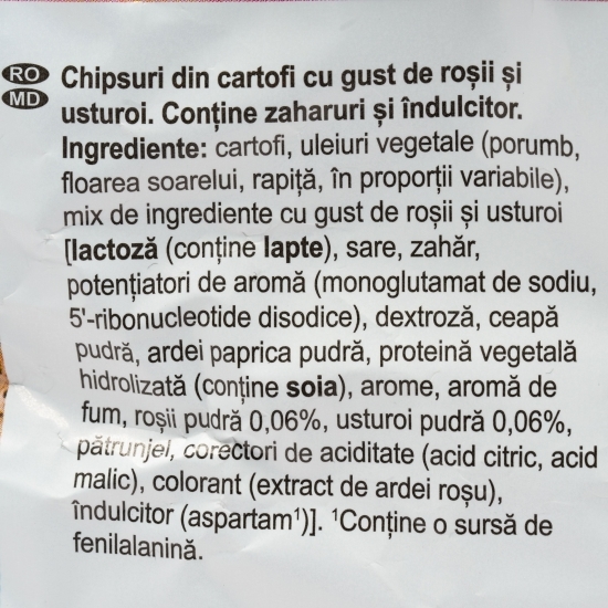 Chipsuri din cartofi cu gust de roșii și usturoi 140g