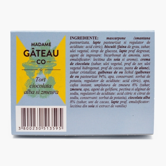 Tort cu cremă de zmeură și ciocolată albă belgiană, 280g
