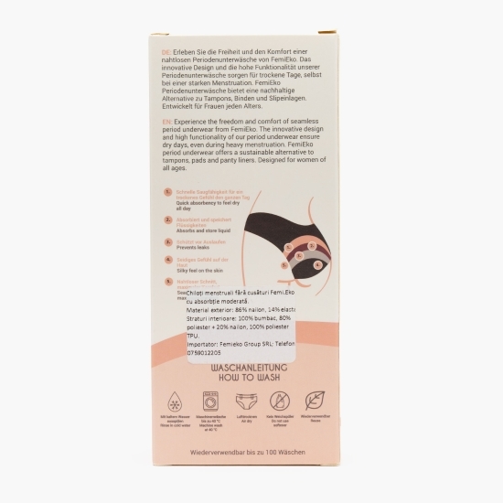 Chiloți menstruali fără cusături, flux moderat, mărimea S