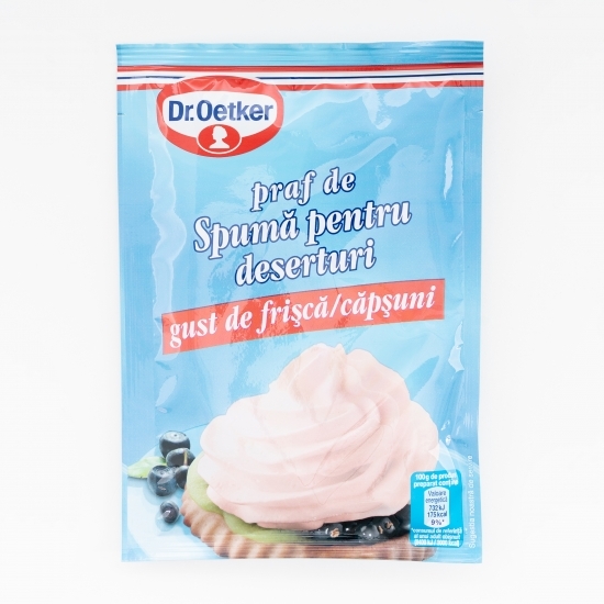 Praf de spumă pentru deserturi cu gust de frișcă/căpșuni 48g