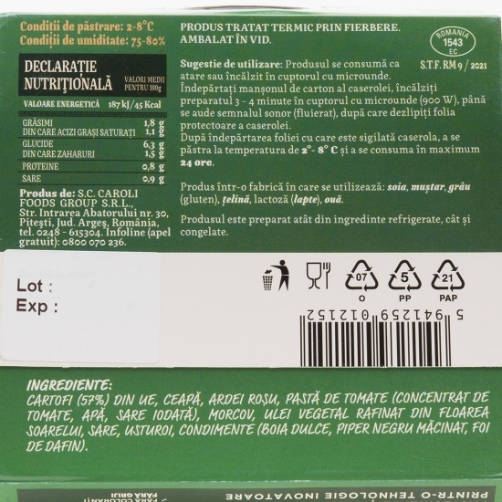 Mâncare de cartofi de post 400g