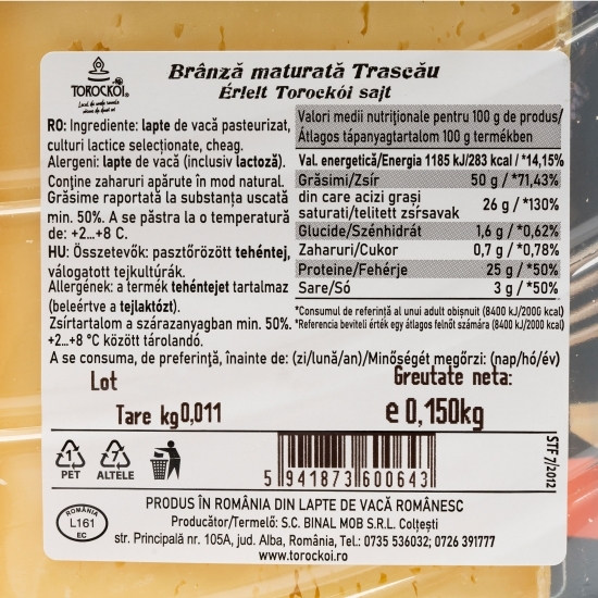 Brânză maturată Trascău 150g