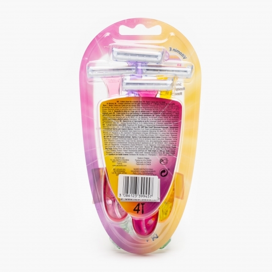 Aparat de ras pentru femei Miss Soleil Colour Collection 3 lame, 4 buc