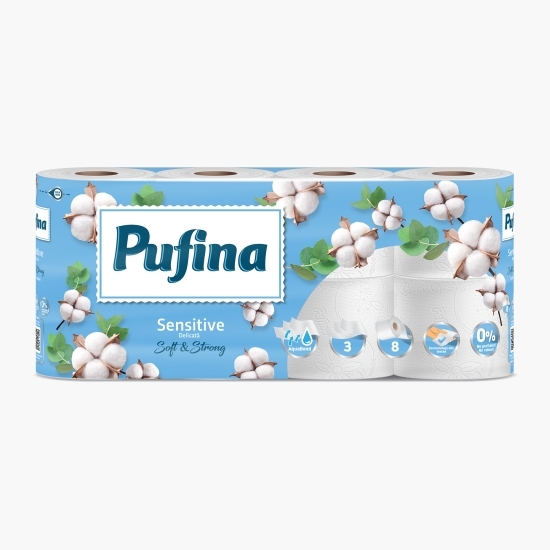 Hârtie igienică Sensitive 3 straturi, 8 role