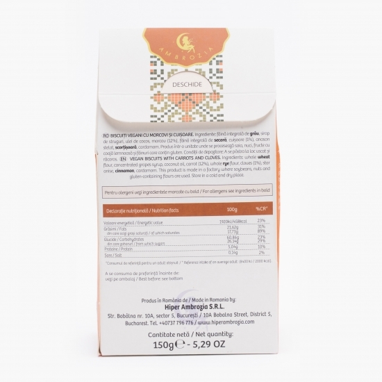 Biscuiți vegani cu morcovi și cuișoare 150g