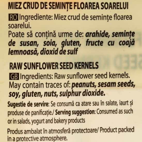 Miez de floarea-soarelui, crud 250g