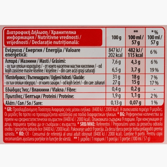 Înghețată cu aromă de cheescake cu căpșuni 900ml