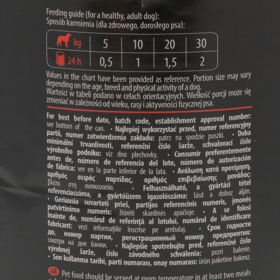 Hrană umedă pentru câini, 800g, cu ficat de vită și cartofi