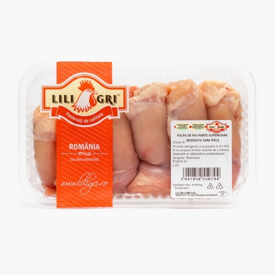 Pulpe de pui superioare dezosate, fără piele 650g