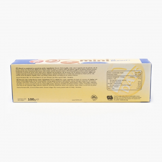 Mini biscuiți cu cremă de vanilie 100g 