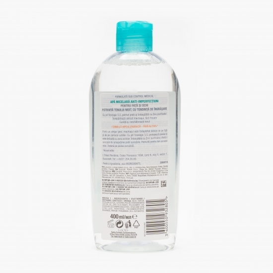 Apă micelară anti-imperfecțiuni pentru ten mixt, cu tendință de îngrășare 400ml