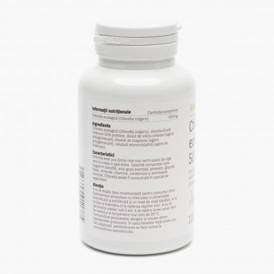Chlorella ecologică 500mg 100 comprimate