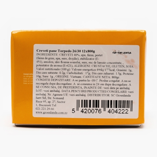 Creveți pane Torpedo, 26/30, 800g