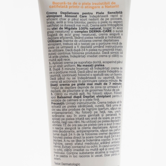 Cremă depilatoare pentru piele sensibilă Almond Care 150ml