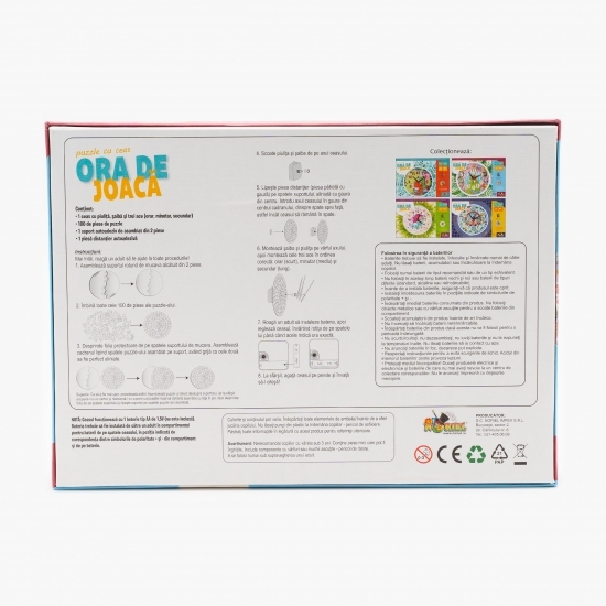 Puzzle cu ceas Ora de joacă - Animale 6+ ani
