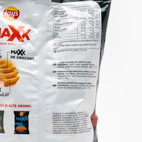 Chipsuri ondulate din cartofi cu sare, Maxx 130g