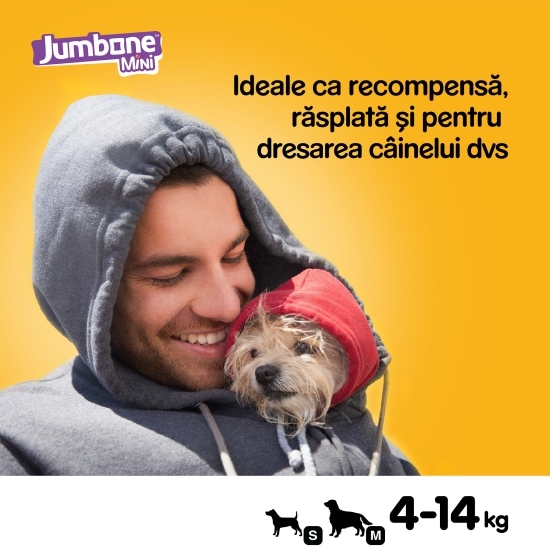 Batoane pentru câini de talie mică, 160g, 4 buc, Jumbone cu aromă de vită și pasăre