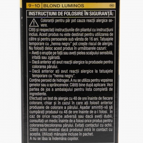 Vopsea de păr permanentă fără amoniac Oleo Intense, 9-10 blond luminos, 115ml