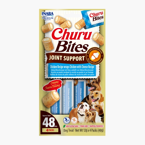 Recompense pentru câini Bites, Joint Support, cu pui și brânză 48g