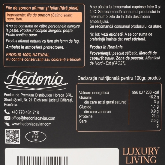 File de somon afumat feliat 100g