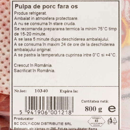 Pulpă de porc fără os 800g
