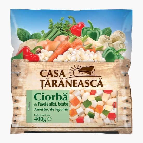 Amestec de legume pentru ciorbă de fasole albă boabe, 400g