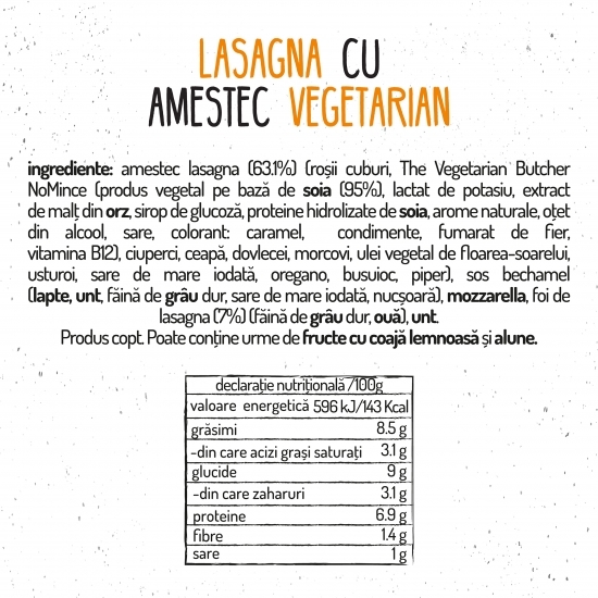 Lasagna cu amestec vegetarian 440g