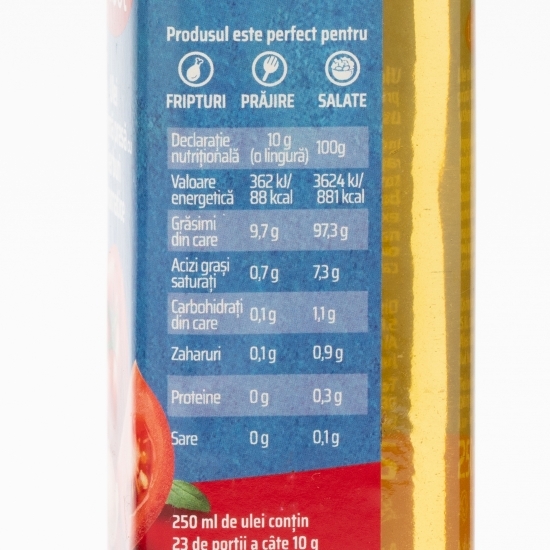 Ulei de primă presă cu ierburi aromatice roșii, usturoi și busuioc 0.25l