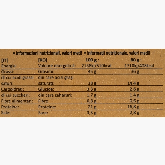 Salam Senatore cu înveliș de ierburi 80g