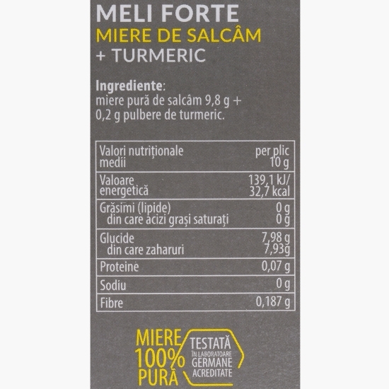 Miere de salcâm + turmeric, 12 plicuri x 10g (120g)