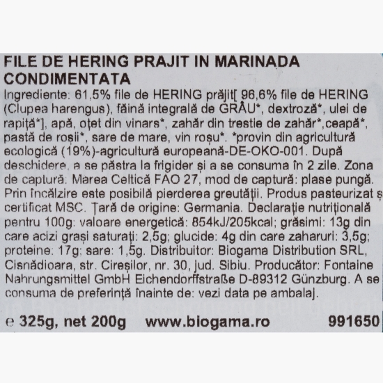 File de hering prăjit în marinadă condimentată 325g