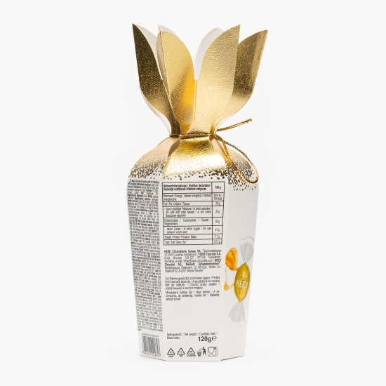 Praline din ciocolată albă cu caramel și alune de pădure întregi caramelizate, Bouquet Gold, 120g