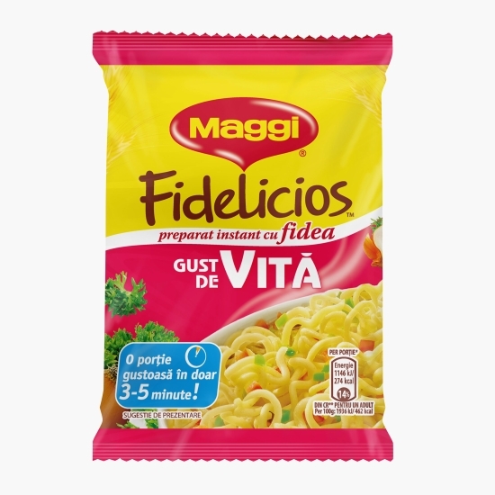 Preparat instant cu fidea, cu gust de vită Fidelicios 59.2g
