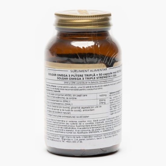Omega 3 putere triplă, 50 capsule moi