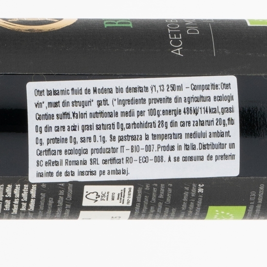 Oțet balsamic fluid de Modena eco, densitate ≈ 1.13, 0.25l